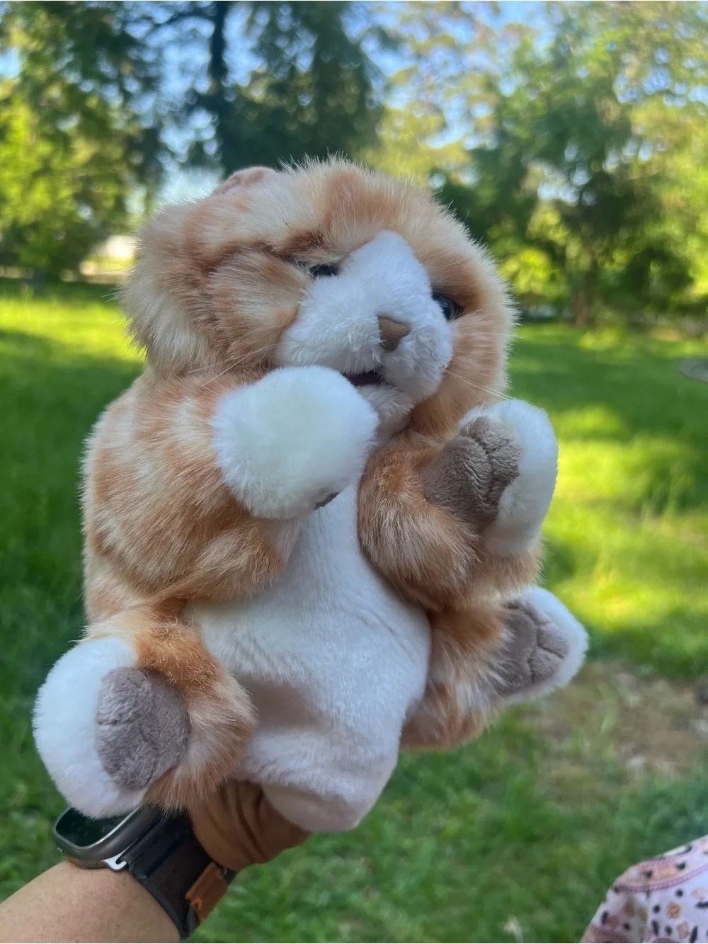 Folkmanis Orange Tabby Kitten Hand Puppet Plush Cat Interactive Toy Realistic